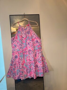 Lilly Pulitzer Pink and Blue Halter Dress